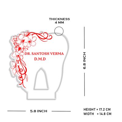 Personalized Dentist 3D Illusion LED Lamp  Gift for Dentists, Orthodontists & Dental Assistants   Creative Dental Clinic & Office Decor   Warm White Light & USB Powered
